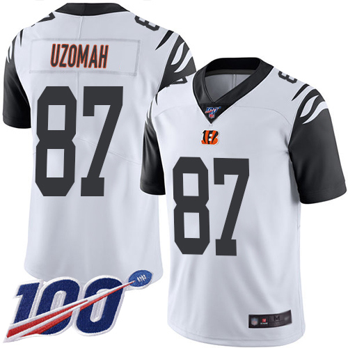 Cincinnati Bengals Limited White Men C J Uzomah Jersey NFL Footballl 87 100th Season Rush Vapor Untouchable